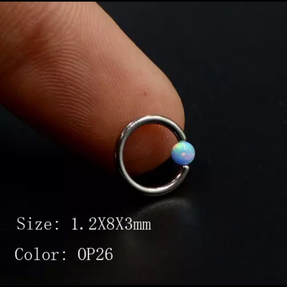 ‼️RELISTED‼️ Retro Titanium Opal Nose Ring Nostril Hoop - Picture 9 of 10